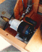 Heater chamber hooked up - view of bottom and pump